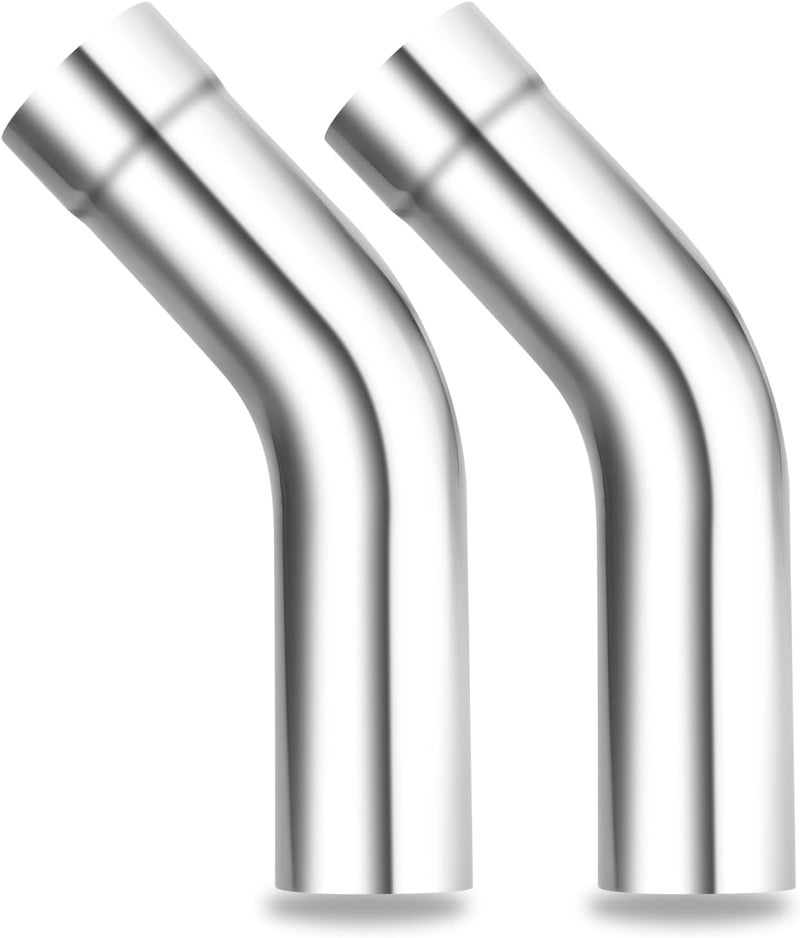 LCGP 3.5"OD 2 Pcs 45 Degree Exhaust Tube Made of High Quality Stainless Steel DIY Exhaust Pipe - Image 1